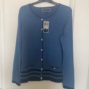 NWT Karen Scott Petite Stripe Cardigan